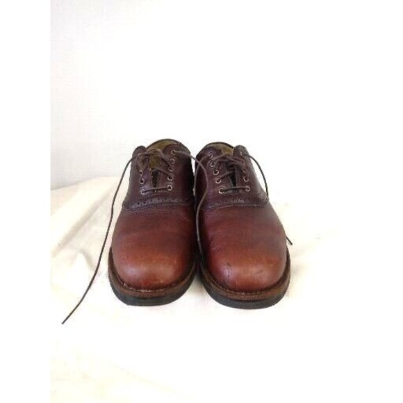 L.L. Bean Leather Two Tone Saddle Shoes Brown VN05468  Mens Size 8M